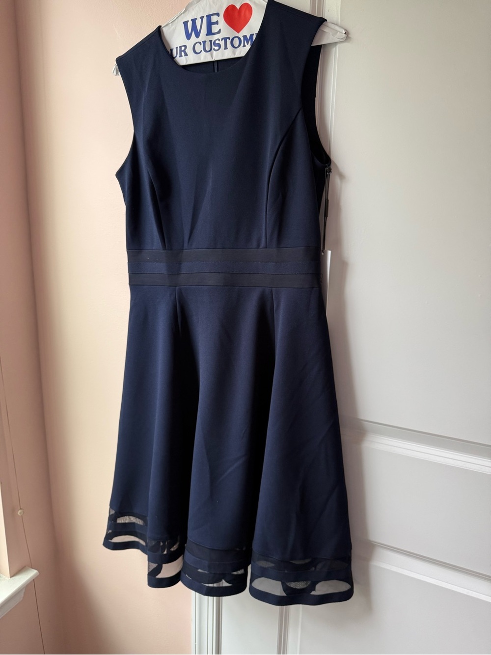 Calvin Klein Navy Sleeveless Fit-and-Flare Midi Dress